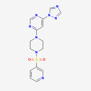 molecular formula C15H16N8O2S B2556533 4-(4-(吡啶-3-磺酰基)哌嗪-1-基)-6-(1H-1,2,4-三唑-1-基)嘧啶 CAS No. 1788949-23-4