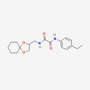 molecular formula C19H26N2O4 B2556537 N1-(1,4-二氧杂螺旋[4.5]癸-2-基甲基)-N2-(4-乙基苯基)草酰胺 CAS No. 899730-58-6