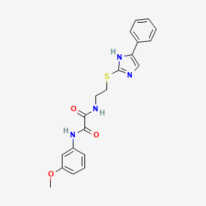 molecular formula C20H20N4O3S B2556551 N1-(3-methoxyphenyl)-N2-(2-((4-phenyl-1H-imidazol-2-yl)thio)ethyl)oxalamide CAS No. 897456-88-1