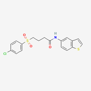 molecular formula C18H16ClNO3S2 B2556553 N-(苯并[b]噻吩-5-基)-4-((4-氯苯基)磺酰)丁酰胺 CAS No. 922897-65-2