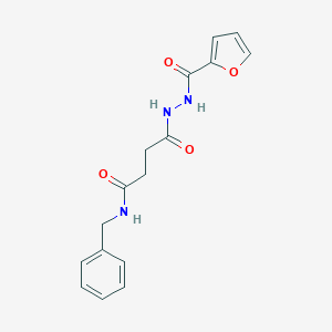 molecular formula C16H17N3O4 B255656 N-benzyl-4-[2-(2-furoyl)hydrazino]-4-oxobutanamide 