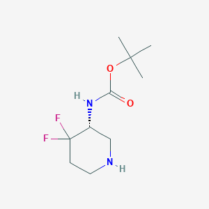 molecular formula C10H18F2N2O2 B2556567 tert-butyl N-[(3R)-4,4-difluoropiperidin-3-yl]carbamate CAS No. 2089321-22-0