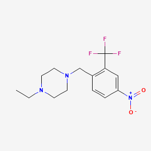 molecular formula C14H18F3N3O2 B2556568 1-乙基-4-(4-硝基-2-(三氟甲基)苄基)哌嗪 CAS No. 859027-20-6