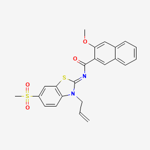 molecular formula C23H20N2O4S2 B2556573 (Z)-N-(3-烯丙基-6-(甲磺酰基)苯并[d]噻唑-2(3H)-亚甲基)-3-甲氧基-2-萘酰胺 CAS No. 865175-79-7