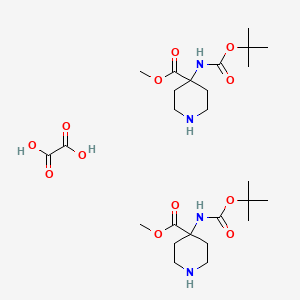 molecular formula C26H46N4O12 B2556578 4-((叔丁氧羰基)氨基)哌啶-4-羧酸甲酯草酸盐(2:1) CAS No. 1788043-91-3