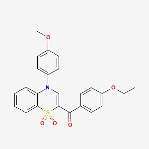 molecular formula C24H21NO5S B2556579 (4-ethoxyphenyl)[4-(4-methoxyphenyl)-1,1-dioxido-4H-1,4-benzothiazin-2-yl]methanone CAS No. 1114852-68-4