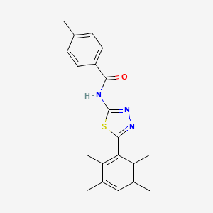 4-methyl-N-[5-(2,3,5,6-tetramethylphenyl)-1,3,4-thiadiazol-2-yl]benzamide