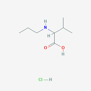 molecular formula C8H18ClNO2 B2556583 3-Methyl-2-(propylamino)butanoic acid hydrochloride CAS No. 1188317-05-6