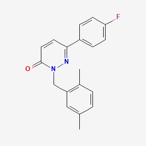 molecular formula C19H17FN2O B2556589 2-[(2,5-二甲基苯基)甲基]-6-(4-氟苯基)吡啶并恶嗪-3-酮 CAS No. 922994-10-3