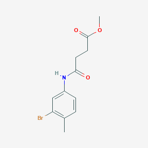 molecular formula C12H14BrNO3 B255660 Methyl 4-(3-bromo-4-methylanilino)-4-oxobutanoate 