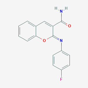 B2556603 (2Z)-2-[(4-fluorophenyl)imino]-2H-chromene-3-carboxamide CAS No. 325856-70-0
