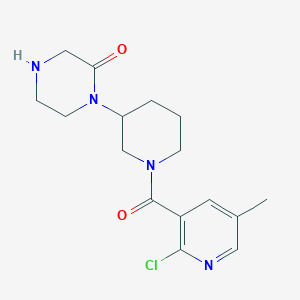 molecular formula C16H21ClN4O2 B2556617 1-[1-(2-Chloro-5-methylpyridine-3-carbonyl)piperidin-3-yl]piperazin-2-one CAS No. 2361730-97-2