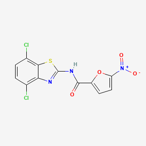 molecular formula C12H5Cl2N3O4S B2556622 N-(4,7-dichlorobenzo[d]thiazol-2-yl)-5-nitrofuran-2-carboxamide CAS No. 862807-45-2