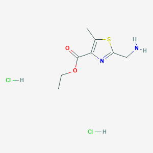 molecular formula C8H14Cl2N2O2S B2556624 Ethyl 2-(aminomethyl)-5-methyl-1,3-thiazole-4-carboxylate dihydrochloride CAS No. 2137695-98-6