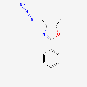molecular formula C12H12N4O B2556631 4-(Azidomethyl)-5-methyl-2-(4-methylphenyl)-1,3-oxazole CAS No. 1370595-25-7