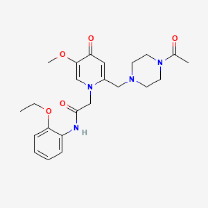molecular formula C23H30N4O5 B2556633 2-(2-((4-乙酰哌嗪-1-基)甲基)-5-甲氧基-4-氧代吡啶-1(4H)-基)-N-(2-乙氧苯基)乙酰胺 CAS No. 921477-62-5