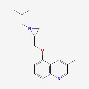 molecular formula C17H22N2O B2556639 3-Methyl-5-[[1-(2-methylpropyl)aziridin-2-yl]methoxy]quinoline CAS No. 2411245-96-8