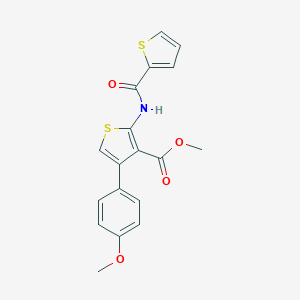 molecular formula C18H15NO4S2 B255664 Methyl 4-(4-methoxyphenyl)-2-[(thien-2-ylcarbonyl)amino]thiophene-3-carboxylate 