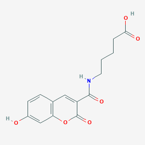molecular formula C15H15NO6 B2556643 5-(7-Hydroxy-2-oxo-2H-chromene-3-carboxamido)pentanoic acid CAS No. 1267539-46-7