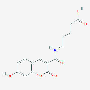 molecular formula C15H15NO6 B2556643 5-(7-Hydroxy-2-oxo-2H-chromen-3-carboxamido)pentansäure CAS No. 1267539-46-7