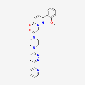 molecular formula C26H25N7O3 B2556648 6-(2-甲氧苯基)-2-(2-氧代-2-(4-(6-(吡啶-2-基)嘧啶-3-基)哌嗪-1-基)乙基)嘧啶-3(2H)-酮 CAS No. 1257545-99-5