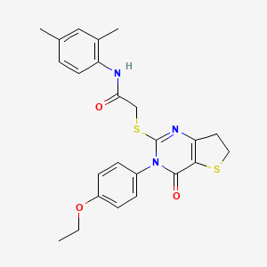molecular formula C24H25N3O3S2 B2556649 N-(2,4-dimethylphenyl)-2-((3-(4-ethoxyphenyl)-4-oxo-3,4,6,7-tetrahydrothieno[3,2-d]pyrimidin-2-yl)thio)acetamide CAS No. 686772-39-4