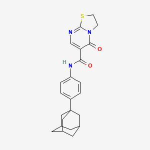 molecular formula C23H25N3O2S B2556650 N-[4-(1-adamantyl)phenyl]-5-oxo-2,3-dihydro-[1,3]thiazolo[3,2-a]pyrimidine-6-carboxamide CAS No. 865591-07-7