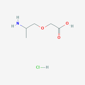molecular formula C5H12ClNO3 B2556653 2-(2-Aminopropoxy)acetic acid;hydrochloride CAS No. 2361852-29-9