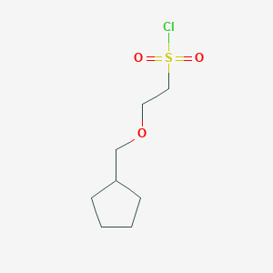 molecular formula C8H15ClO3S B2556658 2-(Cyclopentylmethoxy)ethane-1-sulfonyl chloride CAS No. 1535312-81-2