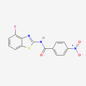 molecular formula C14H8FN3O3S B2556659 N-(4-fluoro-1,3-benzothiazol-2-yl)-4-nitrobenzamide CAS No. 906785-30-6