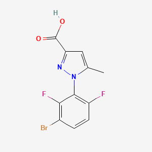 molecular formula C11H7BrF2N2O2 B2556663 1-(3-Bromo-2,6-difluorophenyl)-5-methyl-1H-pyrazole-3-carboxylic acid CAS No. 2174001-86-4