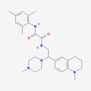molecular formula C28H39N5O2 B2556665 N1-mesityl-N2-(2-(1-methyl-1,2,3,4-tetrahydroquinolin-6-yl)-2-(4-methylpiperazin-1-yl)ethyl)oxalamide CAS No. 922039-32-5