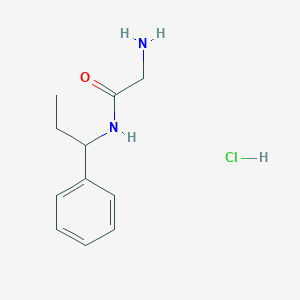 molecular formula C11H17ClN2O B2556677 2-Amino-N-(1-phenylpropyl)acetamide hydrochloride CAS No. 2229441-26-1