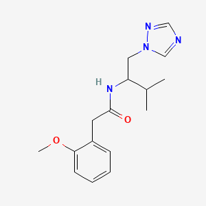 molecular formula C16H22N4O2 B2556683 2-(2-methoxyphenyl)-N-(3-methyl-1-(1H-1,2,4-triazol-1-yl)butan-2-yl)acetamide CAS No. 2034561-32-3