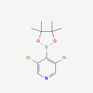 molecular formula C11H14BBr2NO2 B2556684 3,5-二溴-4-(4,4,5,5-四甲基-1,3,2-二氧杂硼烷-2-基)吡啶 CAS No. 2064225-87-0