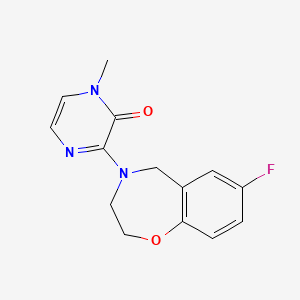 molecular formula C14H14FN3O2 B2556687 3-(7-fluoro-2,3-dihydrobenzo[f][1,4]oxazepin-4(5H)-yl)-1-methylpyrazin-2(1H)-one CAS No. 2034419-74-2