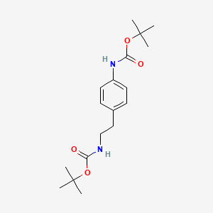 molecular formula C18H28N2O4 B2556688 N-Boc-4-(2-Boc-氨基乙基)-苯胺 CAS No. 1823291-67-3