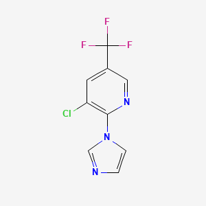 molecular formula C9H5ClF3N3 B2556690 3-chloro-2-(1H-imidazol-1-yl)-5-(trifluoromethyl)pyridine CAS No. 306977-44-6