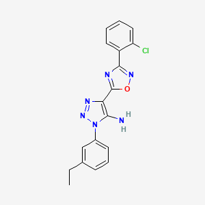 molecular formula C18H15ClN6O B2556692 4-[3-(2-chlorophenyl)-1,2,4-oxadiazol-5-yl]-1-(3-ethylphenyl)-1H-1,2,3-triazol-5-amine CAS No. 892773-18-1