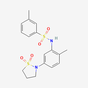 molecular formula C17H20N2O4S2 B2556694 N-(5-(1,1-dioxidoisothiazolidin-2-yl)-2-methylphenyl)-3-methylbenzenesulfonamide CAS No. 946215-32-3