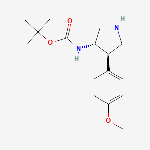 molecular formula C16H24N2O3 B2556700 叔丁基(3S,4R)-4-(4-甲氧基苯基)吡咯烷-3-基氨基甲酸酯 CAS No. 1260592-17-3