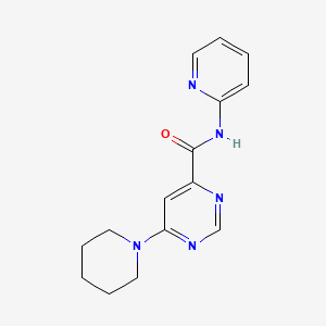 molecular formula C15H17N5O B2556702 6-(哌啶-1-基)-N-(吡啶-2-基)嘧啶-4-甲酰胺 CAS No. 2034581-77-4