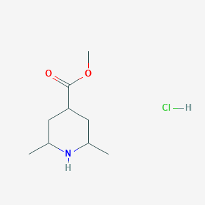 molecular formula C9H18ClNO2 B2556705 Methyl 2,6-dimethylpiperidine-4-carboxylate hydrochloride CAS No. 2413877-27-5