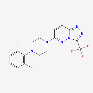 molecular formula C18H19F3N6 B2556707 6-[4-(2,6-Dimethylphenyl)piperazino]-3-(trifluoromethyl)[1,2,4]triazolo[4,3-b]pyridazine CAS No. 338962-60-0