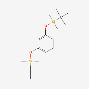 molecular formula C18H34O2Si2 B2556710 Benzene, 1,3-bis[[(1,1-dimethylethyl)dimethylsilyl]oxy]- CAS No. 120951-86-2