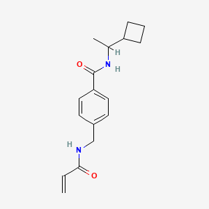 molecular formula C17H22N2O2 B2556712 N-(1-Cyclobutylethyl)-4-[(prop-2-enoylamino)methyl]benzamide CAS No. 2200280-08-4