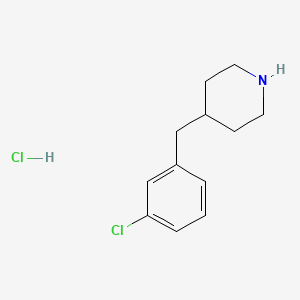 molecular formula C12H17Cl2N B2556721 4-(3-CHLOROBENZYL)PIPERIDINE hydrochloride CAS No. 1373028-17-1; 251107-31-0