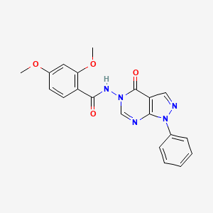 molecular formula C20H17N5O4 B2556722 2,4-二甲氧基-N-(4-氧代-1-苯基-1H-吡唑并[3,4-d]嘧啶-5(4H)-基)苯甲酰胺 CAS No. 919857-48-0