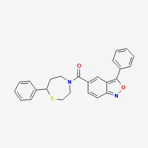molecular formula C25H22N2O2S B2556729 (7-Phenyl-1,4-thiazepan-4-yl)(3-phenylbenzo[c]isoxazol-5-yl)methanone CAS No. 1797906-95-6