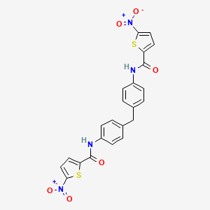molecular formula C23H16N4O6S2 B2556731 5-硝基-N-[4-[[4-[(5-硝基噻吩-2-羰基)氨基]苯基]甲基]苯基]噻吩-2-甲酰胺 CAS No. 391225-85-7